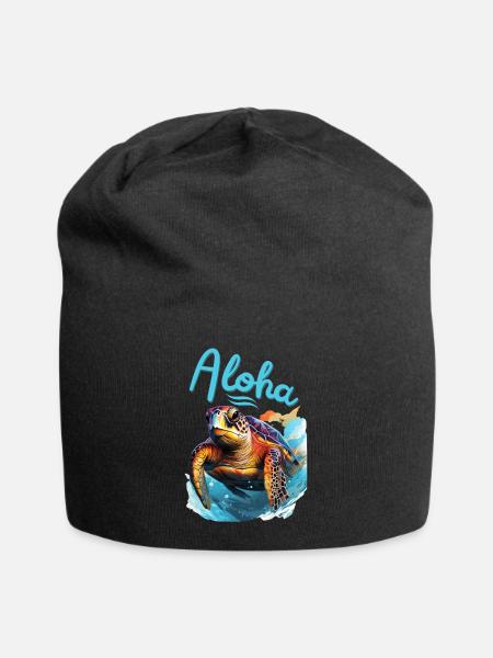 Schildkröte im Meer Meeresschildkröte Unterwasser - Jersey-Beanie - Schwarz