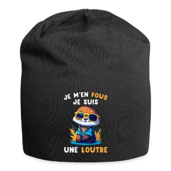 Je M'en Fous Je Suis Une Loutre Cadeau - Jersey-Beanie - Schwarz - Vorne