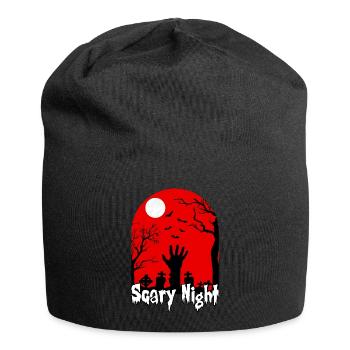 Scary Night Halloween - Zombie Hand auf Friedhof - Bonnet en jersey - noir - Devant