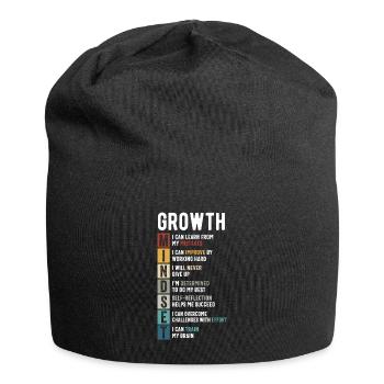Growth Mindset Definition - Motivational Quote Ins - Jersey-Beanie - Schwarz - Vorne
