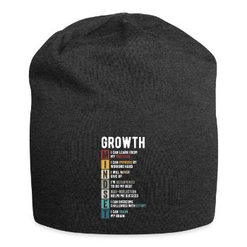 Growth Mindset Definition - Motivational Quote Ins - Jersey-Beanie - Anthrazit - Vorne