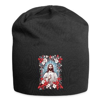 Jesus Christus - Jersey-Beanie - Schwarz - Vorne