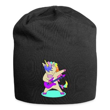 Einhorn mit Gitarre | lustige Bilder, Konzert - Jersey-Beanie - Schwarz - Vorne