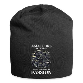 Amateurs amateurs passionnés de radio amateur vintage par licence - Bonnet en jersey - noir - Devant