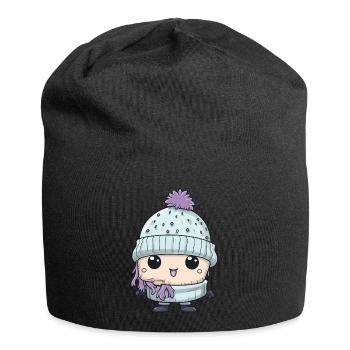 Winter Eskimo Comic Niedlich - Jersey-Beanie - Schwarz - Vorne