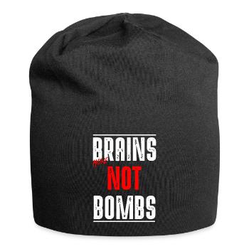 Brains not Bombs - Jersey Beanie - black - Front