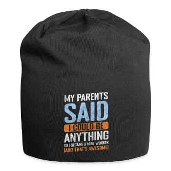 Miner Mining Shovel Work - Jersey Beanie - black - Front
