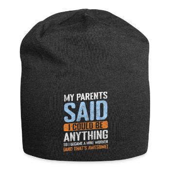 Miner Mining Shovel Work - Jersey Beanie - charcoal grey - Front