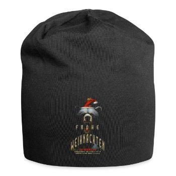 Weihnachten Berliner Bär schickt Weihnachtsgrüße - Jersey-Beanie - Schwarz - Vorne
