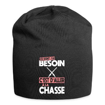 Ce dont j'ai besoin c'est d'aller à la Chasse - Bonnet en jersey - noir - Devant