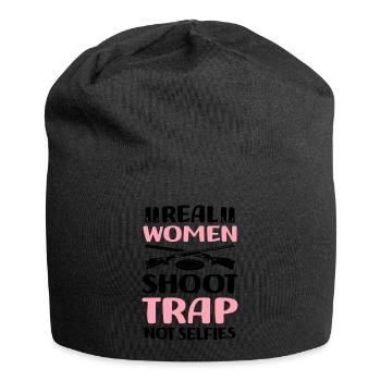 Trapschießen | Schießsport Fallenschießen Geschenk - Jersey-Beanie - Schwarz - Vorne