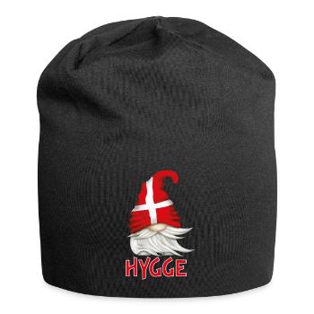 Hygge - hyggelig - Dänemark - Jersey-Beanie - Schwarz - Vorne