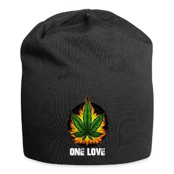 One Love Cannabis Chanvre en feu - Bonnet en jersey - noir - Devant
