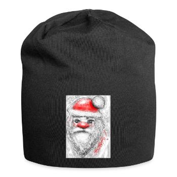 Lustiger Weihnachtsmann mit roter Nase - Jersey-Beanie - Schwarz - Vorne
