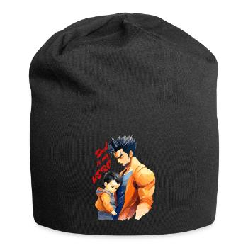 Dad is my Hero - Jersey-Beanie - Schwarz - Vorne