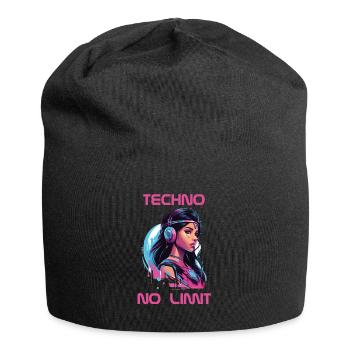Techno - No Limit - Jersey-Beanie - Schwarz - Vorne