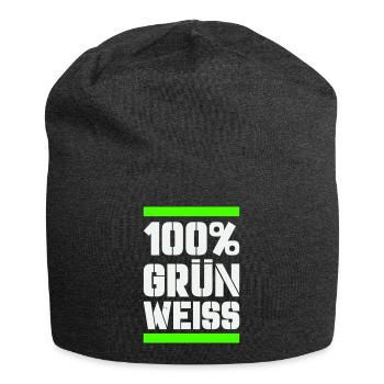 100 vert blanc - Bonnet en jersey - charbon - Devant