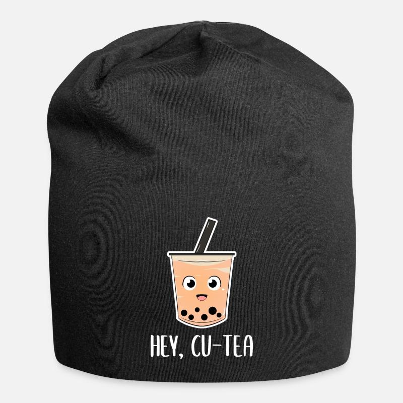 Milch Tee -Wortspiele Milch Teemacher - Jersey-Beanie - Schwarz
