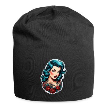 Rockabilly / Pin-up / Années 50 - Bonnet en jersey - noir - Devant