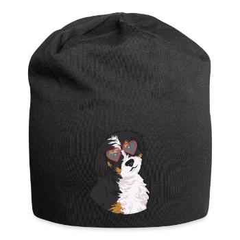 Chien Bernedoodle - Bonnet en jersey - noir - Devant