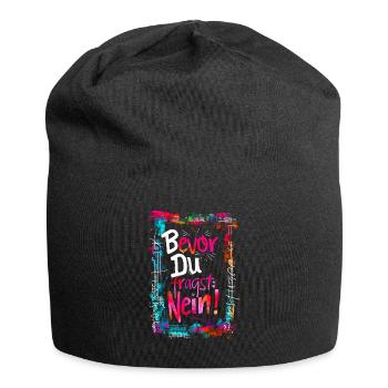 Bevor Du fragst: NEIN! - Jersey-Beanie - Schwarz - Vorne