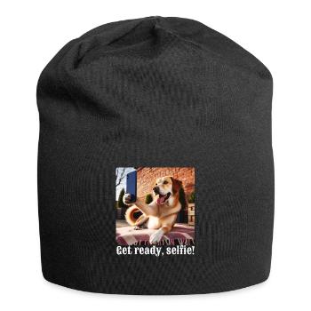 Auf die Plätze, Selfie-6 - Jersey-Beanie - Schwarz - Vorne
