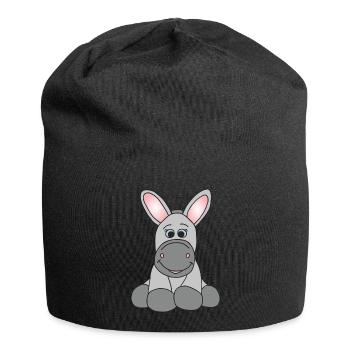 Kleiner süßer Esel - Jersey-Beanie - Schwarz - Vorne
