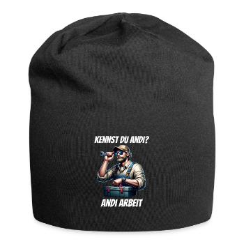 Kennst du Andi An die Arbeit - Jersey-Beanie - Schwarz - Vorne