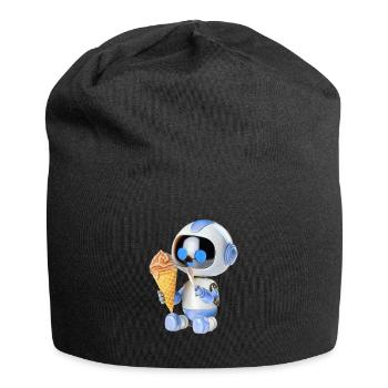Crème glacée robot - Bonnet en jersey - noir - Devant