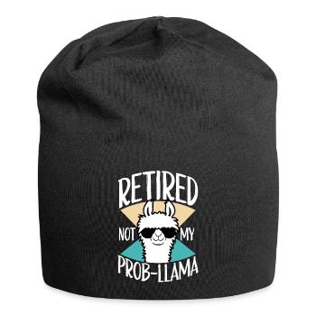 Nicht mein Prob Lama Ruhestand Prob-Llama im Ruhestand - Jersey-Beanie - Schwarz - Vorne