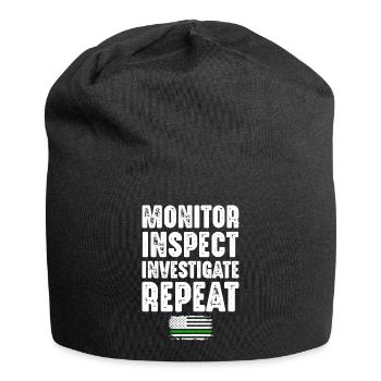 Monitor Inspect Investigate Repeat Border Patrol - Jersey-Beanie - Schwarz - Vorne