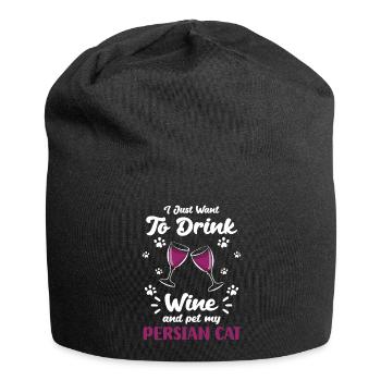 Perser Katze Katzendame Liebe Pfote - Jersey-Beanie - Schwarz - Vorne