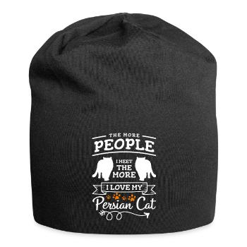 Perser Katze Katzendame Chefin - Jersey-Beanie - Schwarz - Vorne