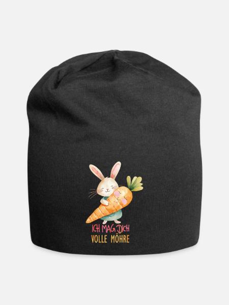 Ich mag Dich volle Möhre - Jersey-Beanie - Schwarz