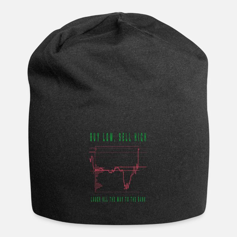 buy low sell high trading spruch - Jersey-Beanie - Schwarz