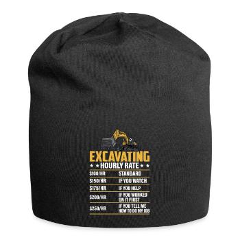 Excavating -Hourly Rate- Excavator Operator - Jersey Beanie - black - Front