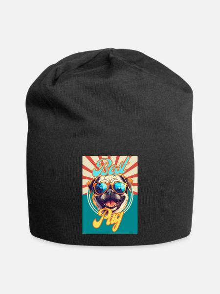Chien Chien Amoureux Chien Promenade Chiens Chiot à quatre pattes - Bonnet en jersey - noir
