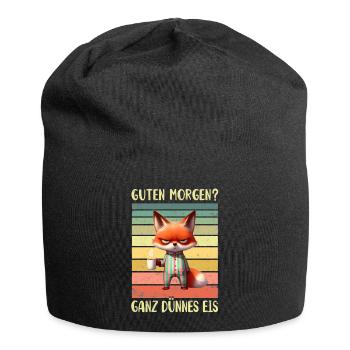 Fuchs Morgenmuffel - Jersey-Beanie - Schwarz - Vorne