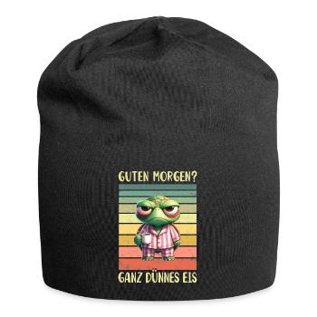 Schildkröte Morgenmuffel - Jersey-Beanie - Schwarz - Vorne