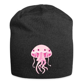 Méduse rose - Bonnet en jersey - charbon - Devant
