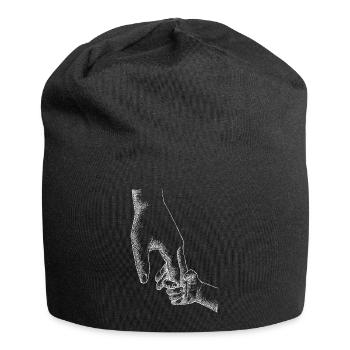 Parent Enfant Se Tenant La Main - Bonnet en jersey - noir - Devant