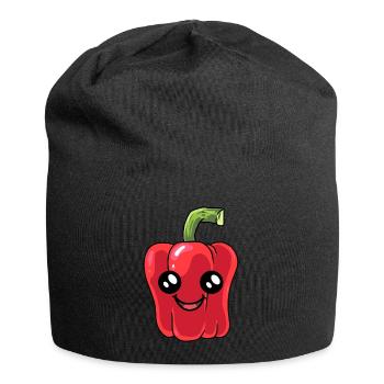 Poivrons Poivrons Légumes Végétarien Cuisiner - Bonnet en jersey - noir - Devant