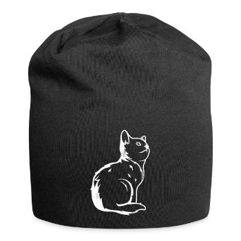 Croquis de chat - Bonnet en jersey - noir - Devant