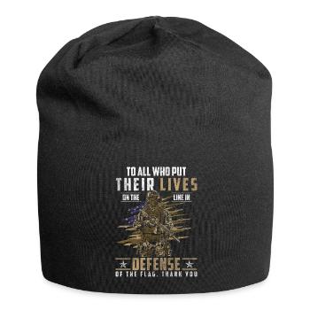 Soldat Sieg Menschenrechte - Jersey-Beanie - Schwarz - Vorne