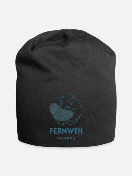Experience Wanderlust - Travel - Airplane - Jersey Beanie - black