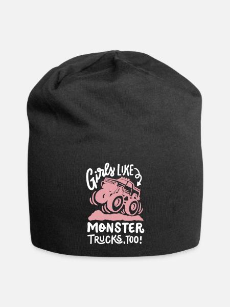 Monstertruck für Mädchen - Jersey-Beanie - Schwarz