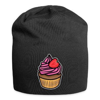 Torte Zeichnung - Jersey-Beanie - Schwarz - Vorne