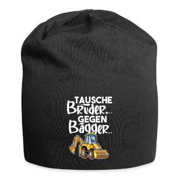 Tausche Bruder Gegen Bagger - Jersey-Beanie - Schwarz - Vorne