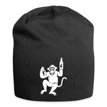 Affe Bier Besoffen - Jersey-Beanie - Schwarz - Vorne