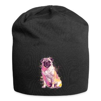Carlin Chien Portrait Carlin Amoureux Cadeau - Bonnet en jersey - noir - Devant